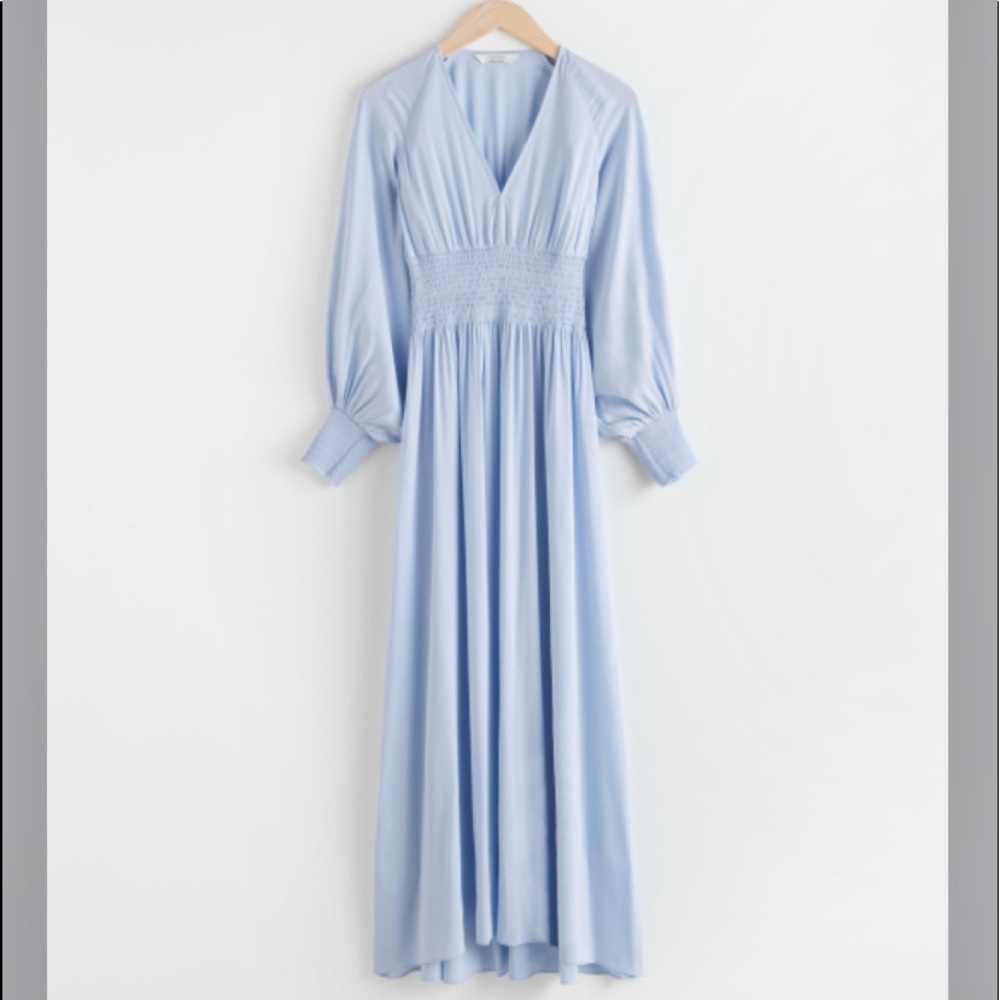 Blue Smocked Waist Maxi Dress | &otherstories